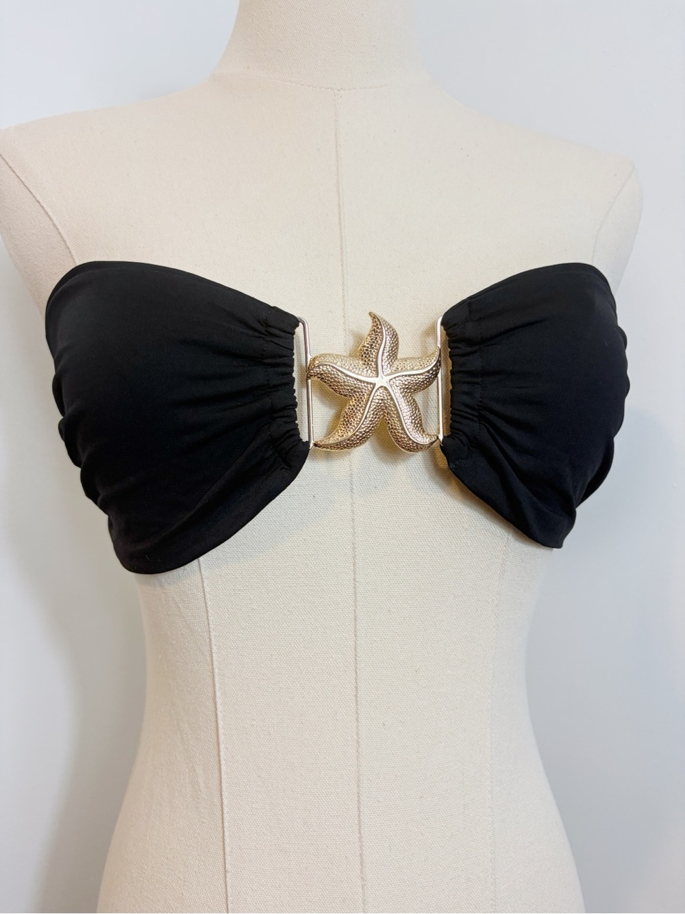 ALT Australia Starfish Black Strapless Tie Back Bikini Top See Description